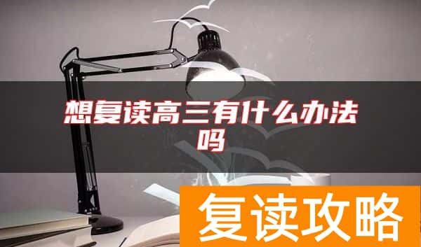 想复读高三有什么办法吗